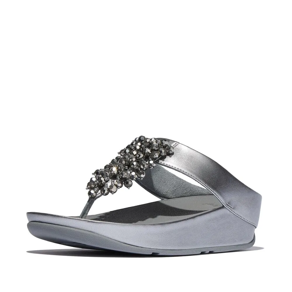 FitFlop Rumba Beaded Sandals - Silvereen