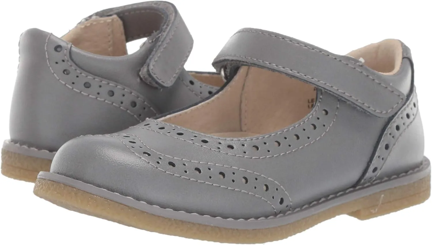 FOOTMATES Lydia Leather Mary Jane Girls Party Dress Flats Shoes with Custom-Fit Insoles, Slip-Resistant Non-Marking Outsoles - for Toddlers and Little Kids, Ages 1-8