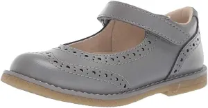 FOOTMATES Lydia Leather Mary Jane Girls Party Dress Flats Shoes with Custom-Fit Insoles, Slip-Resistant Non-Marking Outsoles - for Toddlers and Little Kids, Ages 1-8
