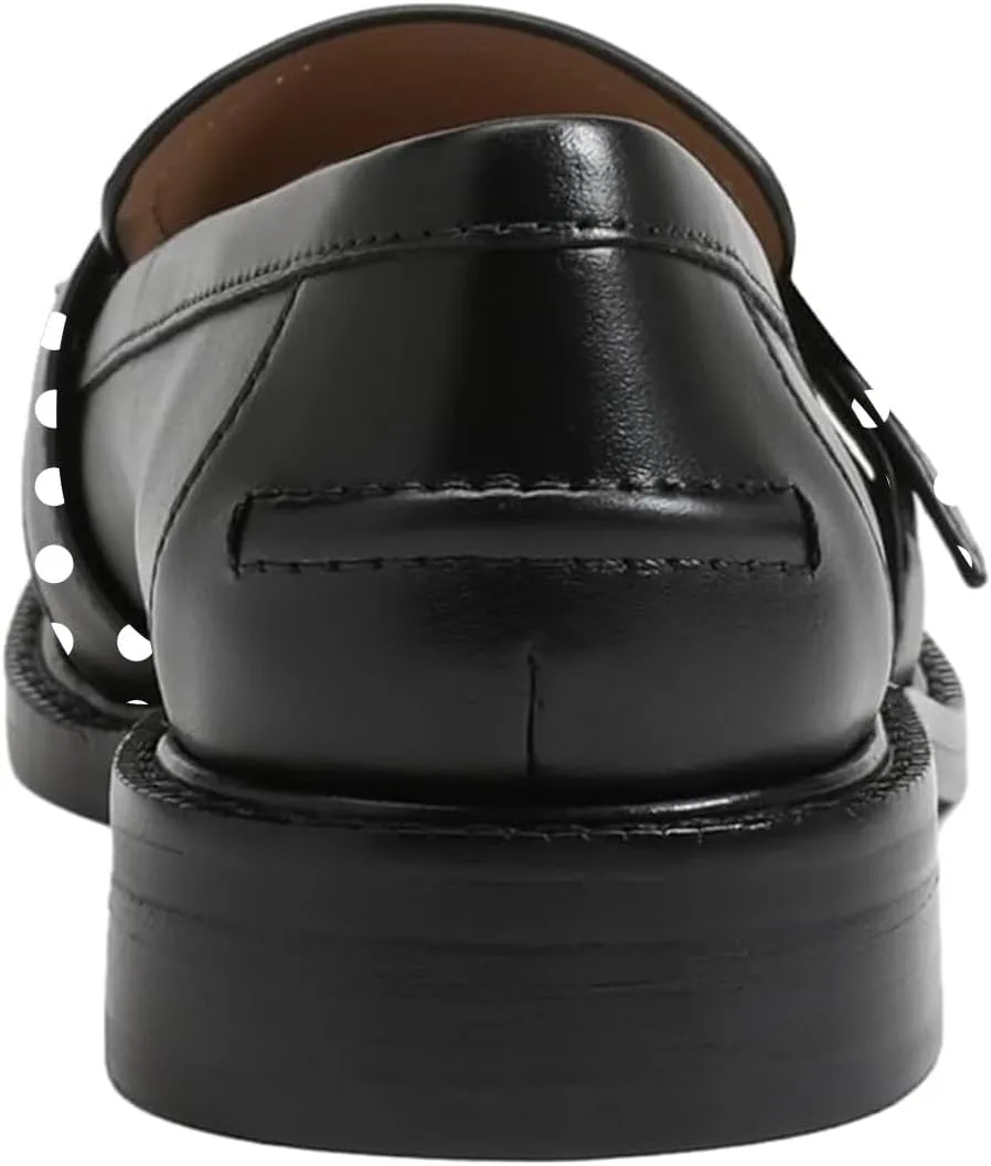 FOWT Women Round Toe Platform Penny Loafers Slip on Tassel Flat Pumps Contrast Stitching Office School Shoes Size 4-16 US