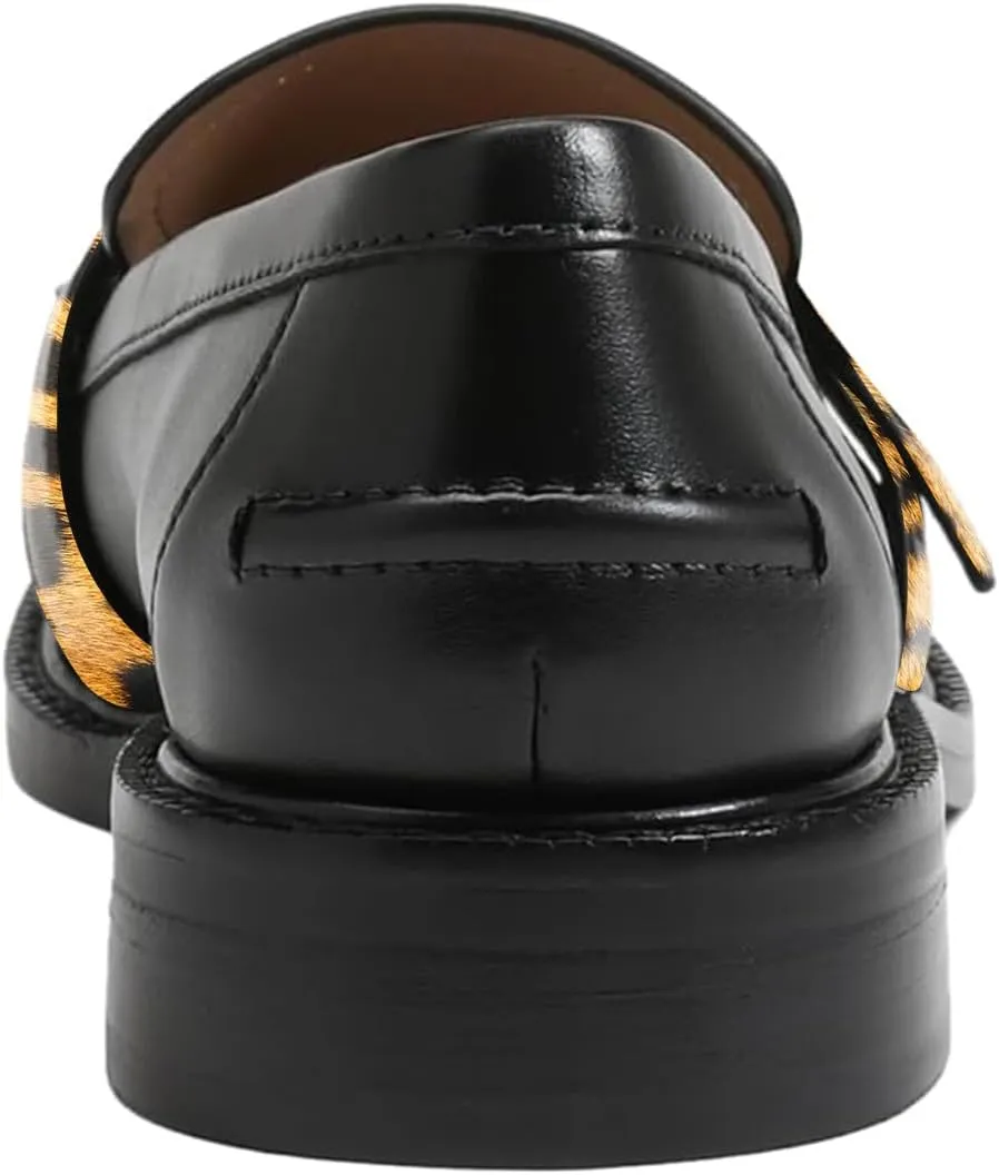 FOWT Women Round Toe Platform Penny Loafers Slip on Tassel Flat Pumps Contrast Stitching Office School Shoes Size 4-16 US