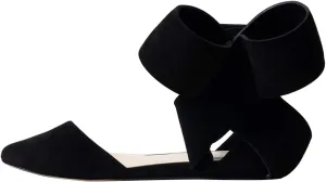 FSJ Women Chic Closed Pointed Toe D'Orsay Ankle Strap Ballet Flats Shoes Large Side Bows Comfortable Shoes Size 4-16 US