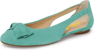 FSJ Women Cute Round Toe Ballet Flats Slip On Low Heels Pumps Bowknot Cutout Comfy Shoes Size 4-15 US