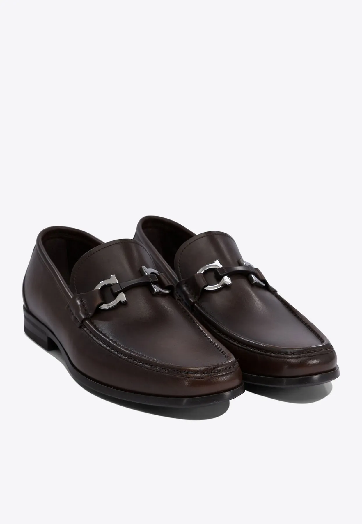 Gancini Leather Loafers