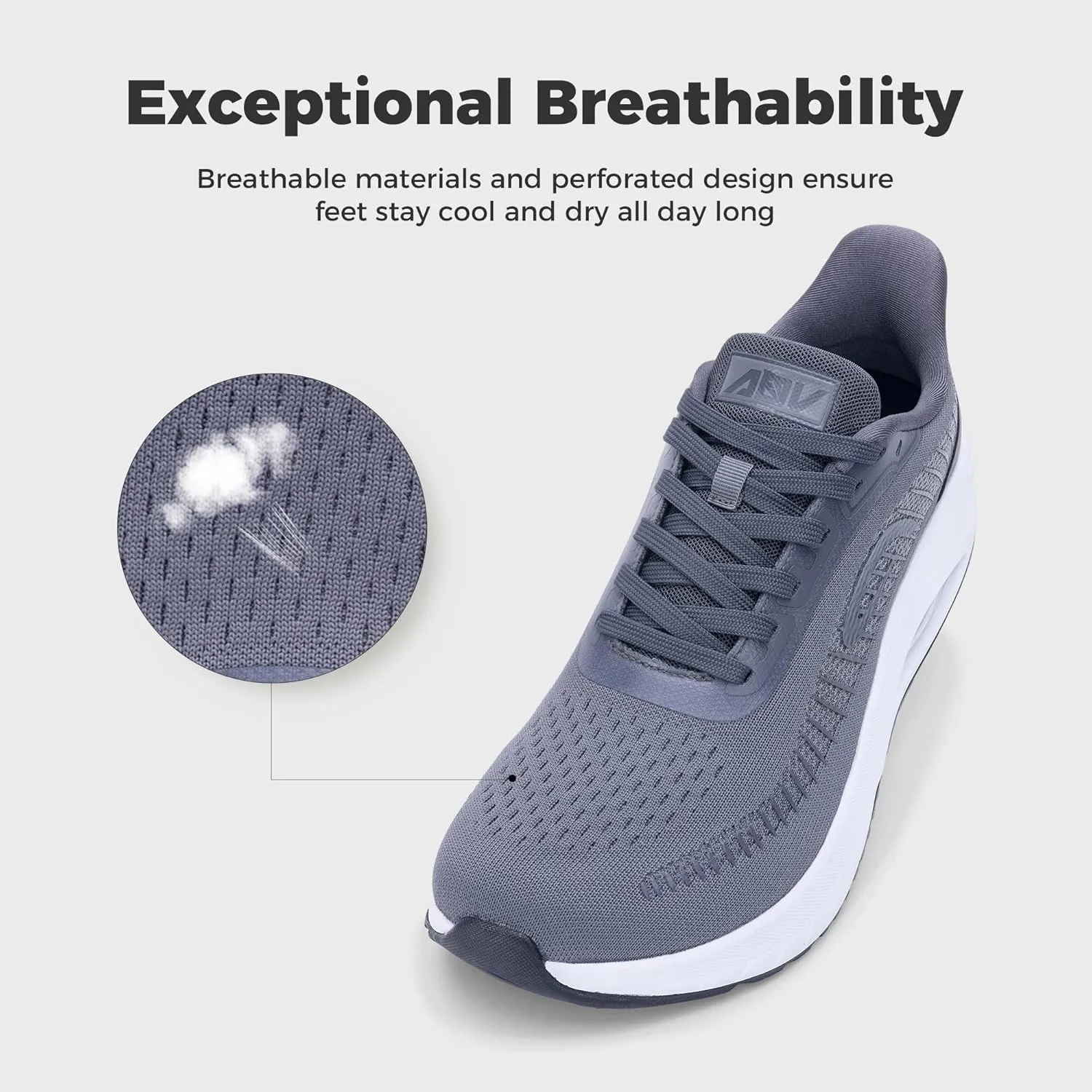 GANNOU Wide Toe Box Shoes for Men Arch Support Walking Shoes Plantar Fasciitis Orthotic Tennis Sneakers