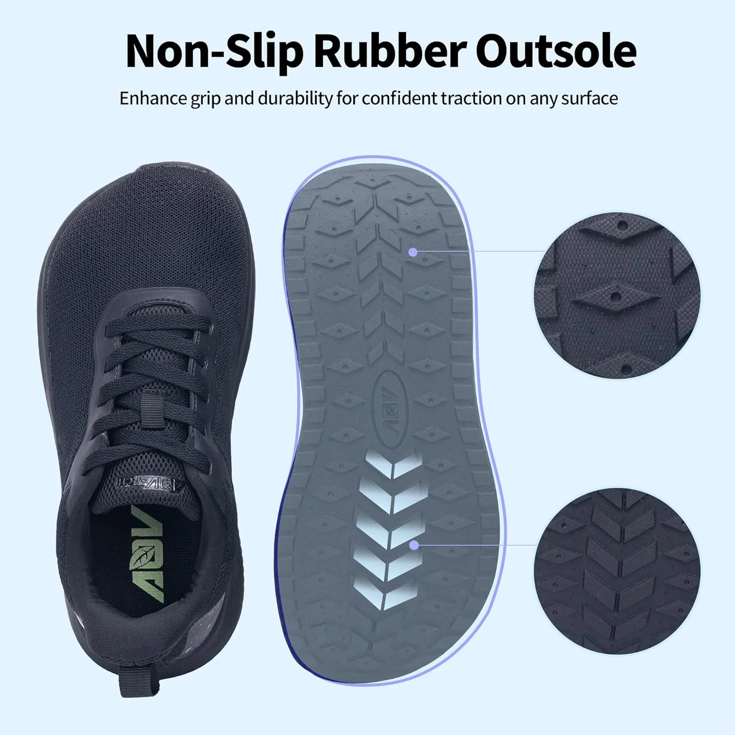 GANNOU Wide Toe Box Walking Shoes Arch Support Plantar Fasciitis Sneakers Orthotic Tennis Shoes