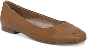 Giani Bernini Womens Beige Comfort Perforated Cushioned Aerinn Square Toe Slip On Leather Flats Shoes 5.5 M