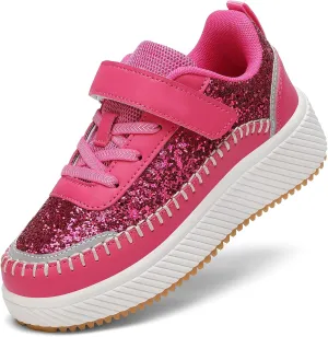 Girls Boys Sneakers Kids Running Tennis Shoes Glitter Sparkly Braided Bling Design,Athletic Shoes for Children Youth
