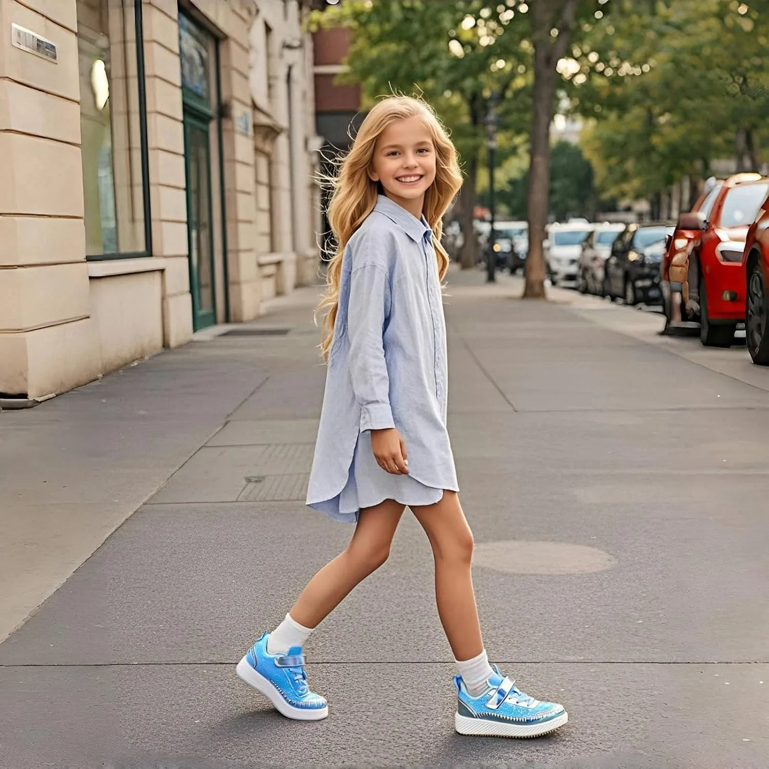Girls Boys Sneakers Kids Running Tennis Shoes Glitter Sparkly Braided Bling Design,Athletic Shoes for Children Youth