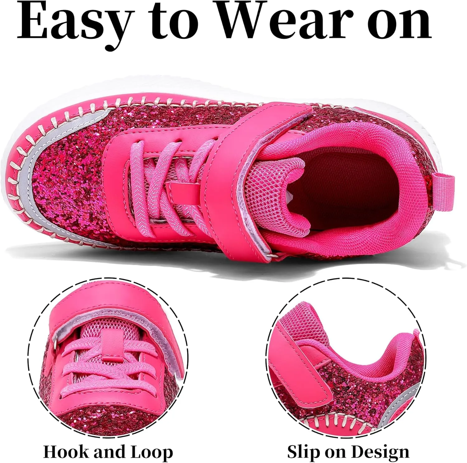 Girls Boys Sneakers Kids Running Tennis Shoes Glitter Sparkly Braided Bling Design,Athletic Shoes for Children Youth