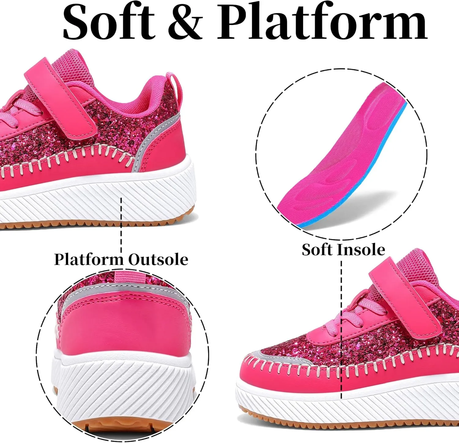 Girls Boys Sneakers Kids Running Tennis Shoes Glitter Sparkly Braided Bling Design,Athletic Shoes for Children Youth