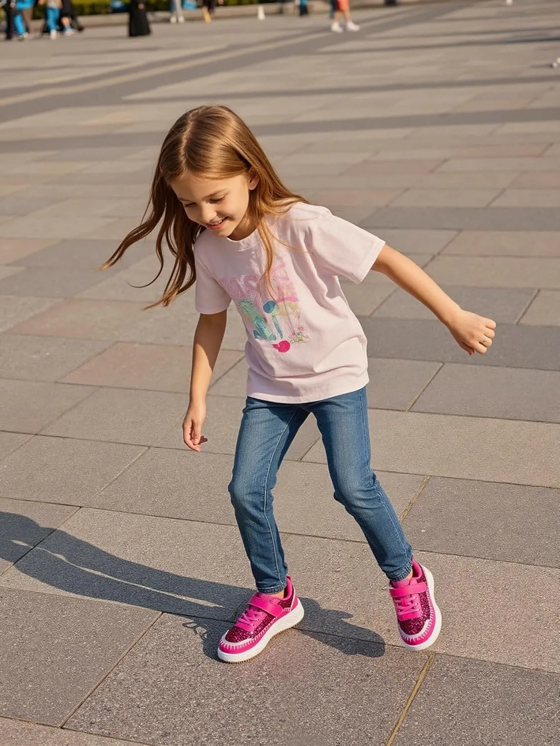 Girls Boys Sneakers Kids Running Tennis Shoes Glitter Sparkly Braided Bling Design,Athletic Shoes for Children Youth