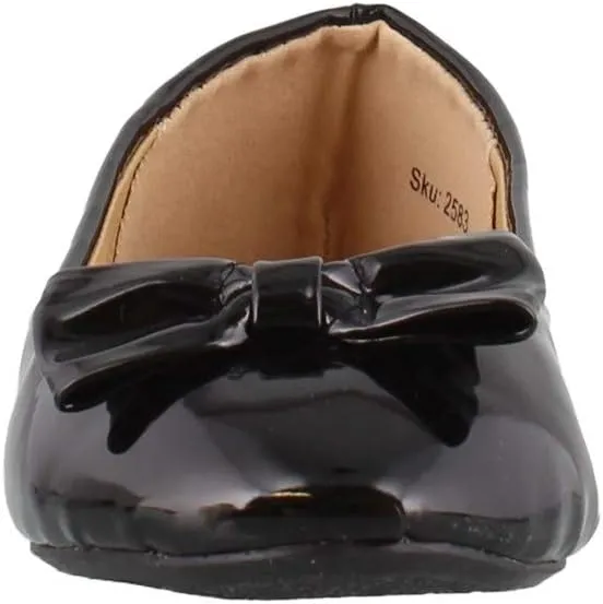 Girls Josmo, Bow Dressy Flats Black Patent