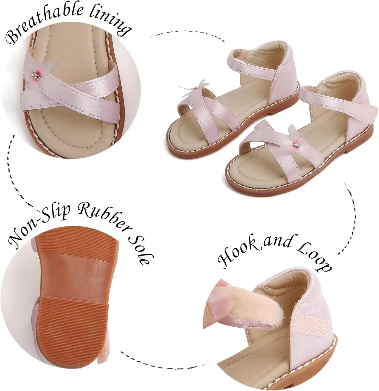 Girls Sandals 3-12 Years | Dressy & Play Shoes | Leather-Like for Outdoor School