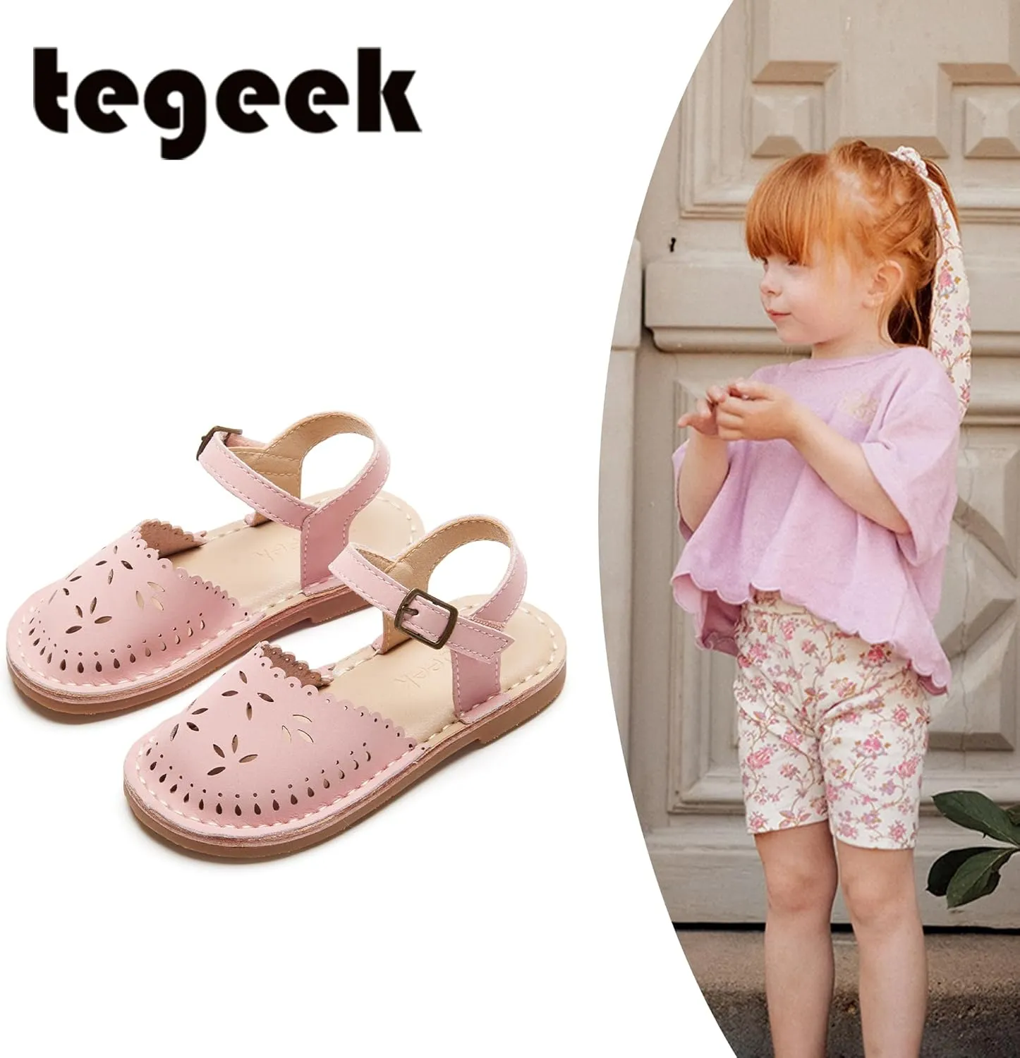 Girls Sandals 3-12 Years | Dressy & Play Shoes | Leather-Like for Outdoor School