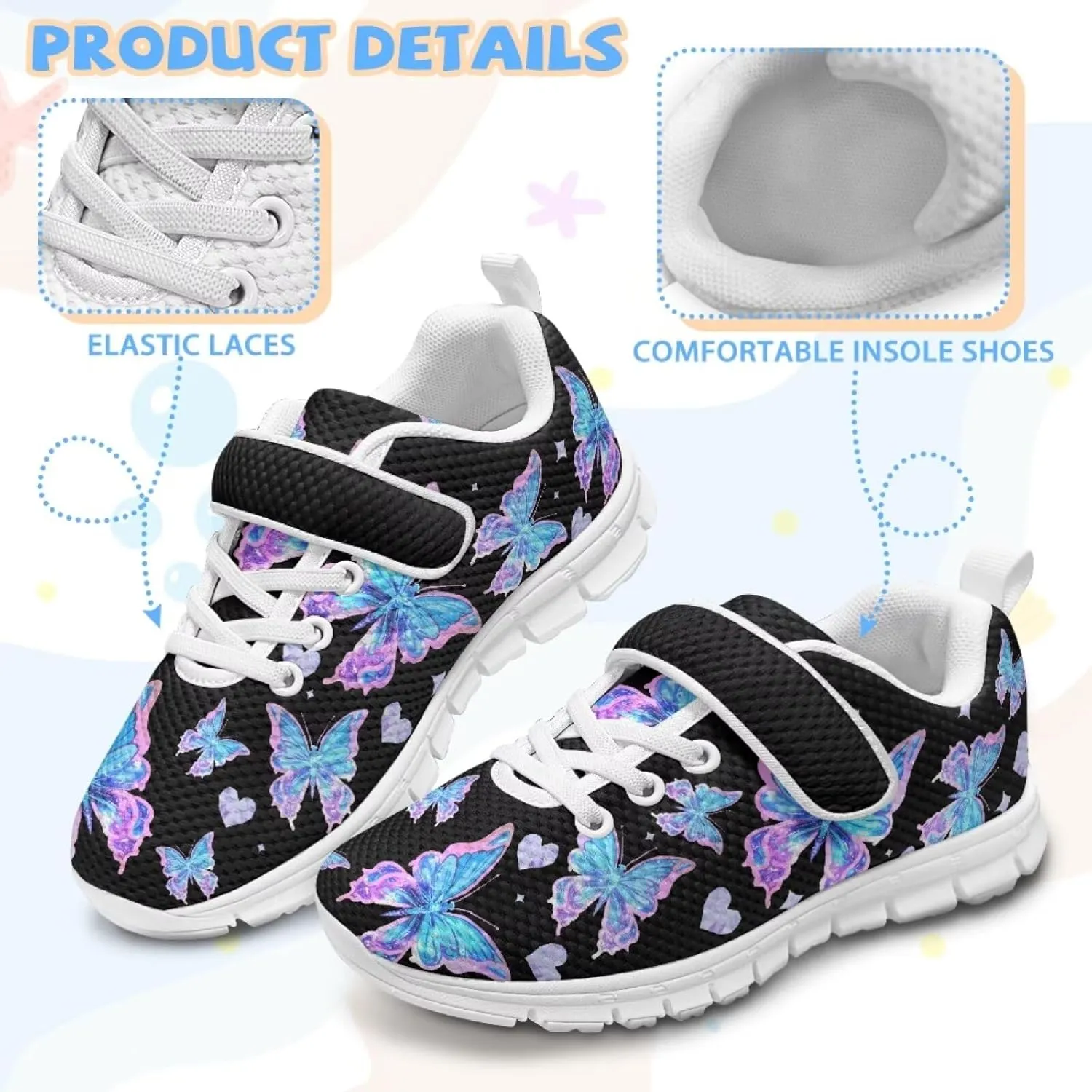 Girls Slip On Sneakers Cute Animal Little Kids Shoes School Tennis Shoes