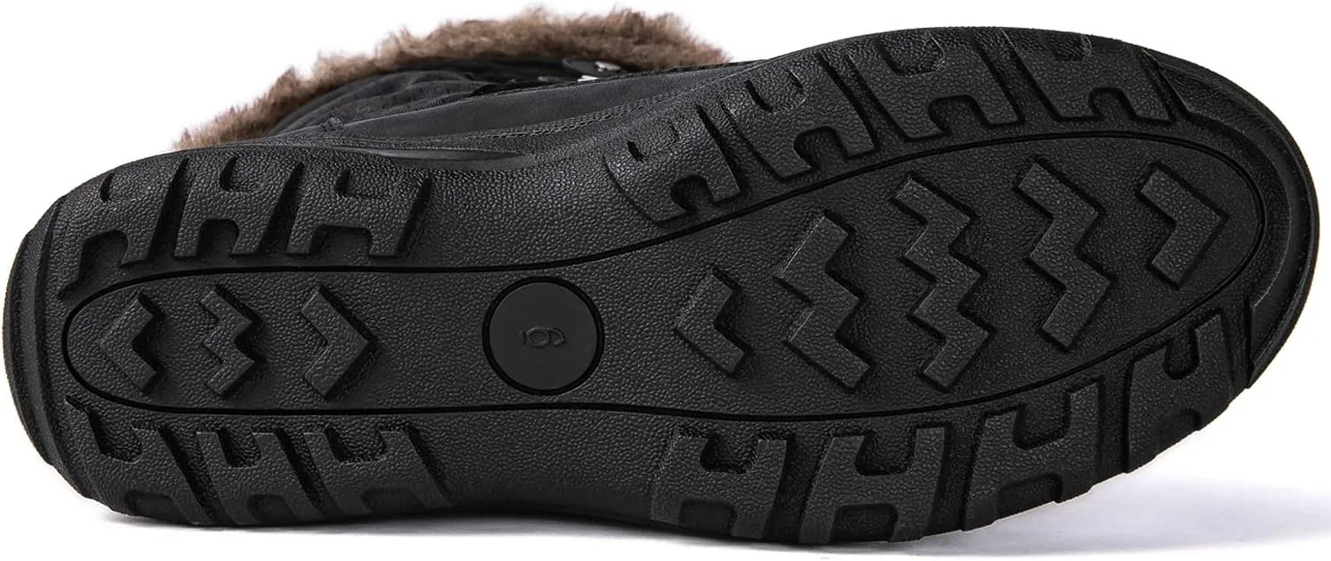 GLOBALWIN Women's Snow Boots Mid Calf Warm Winter Fashion Boots Comfortable Lace-UpWaterproof Boots Insulated Non-Slip Outdoor Shoes for Women
