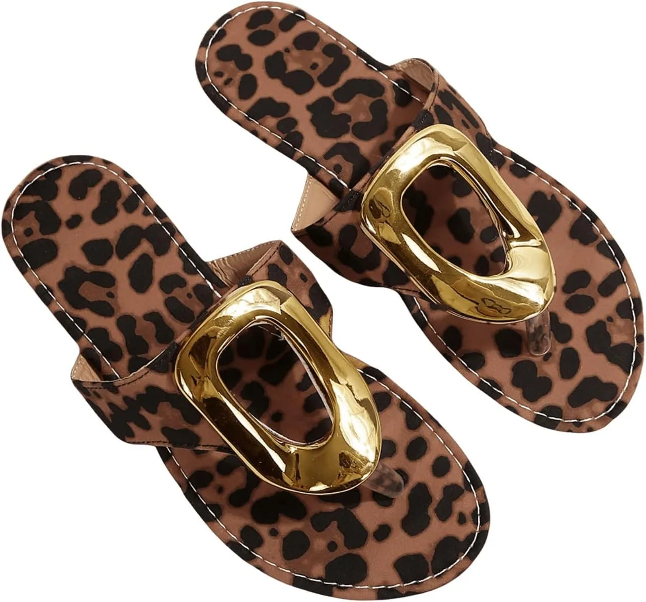 GORGLITTER Women's Leopard Print Flip Flop Sandals Open Toe Thong Sandals