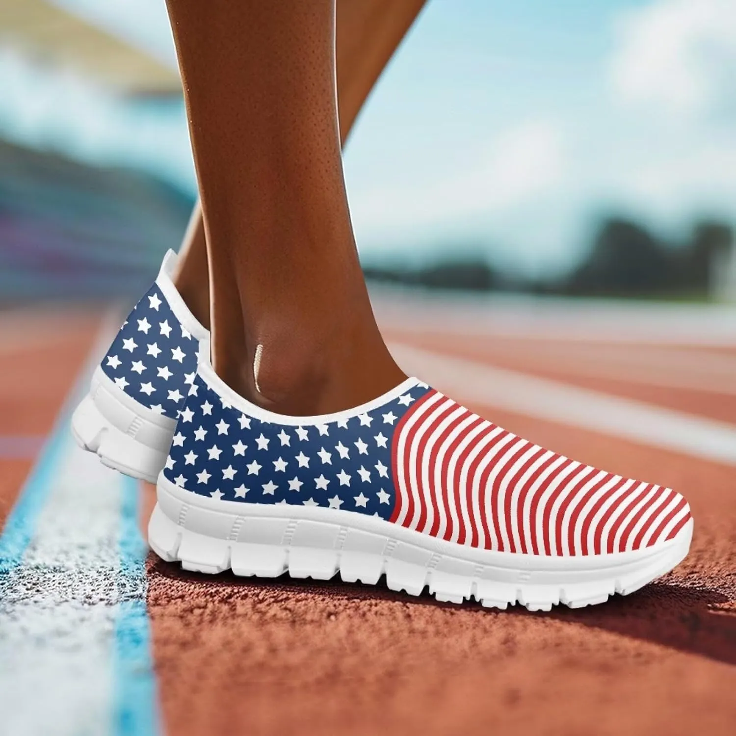 GOSTONG Sneakers for Women Slip on Home Loafers Non Slip Comfort Athletic Shoes Training Running Sneakers White US 5.5-11.5