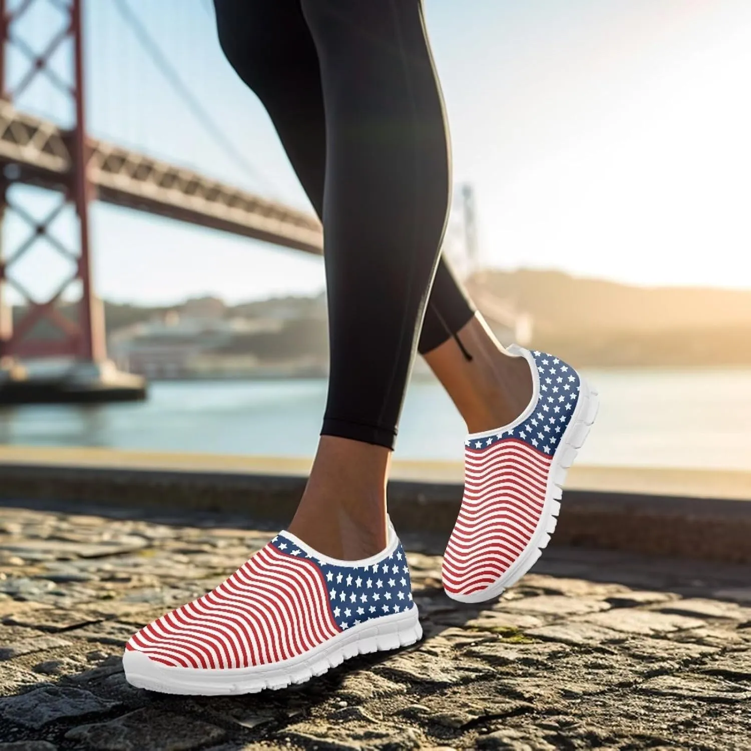 GOSTONG Sneakers for Women Slip on Home Loafers Non Slip Comfort Athletic Shoes Training Running Sneakers White US 5.5-11.5