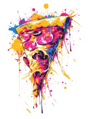 Graffiti Pizza Slice T-Shirt - Cool Graphic Tee for Men