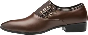 Hbeylia Men's Oxford Classic Dress Shoes Business Formal Slip Lace up 4 Eyelets Shoes British Style Lightweight Leather Tuxedo Pointed Toe Comfort Prince Business Wedding Office Wingtip Dress Shoes