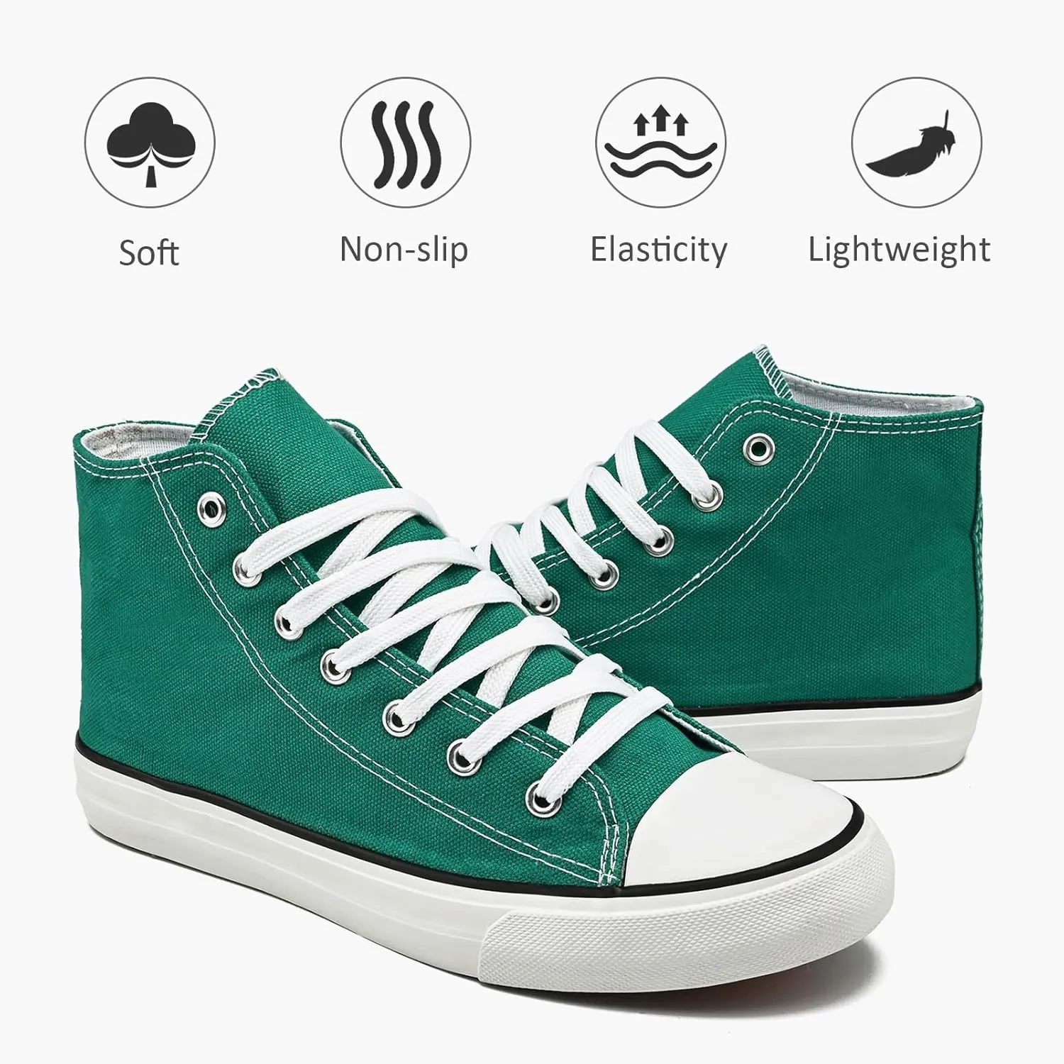 High Top Canvas Sneakers for Women Men Classic Lace Up Canvas Shoes Unisex Casual Tennis Comfortable Fashion Walking Shoes