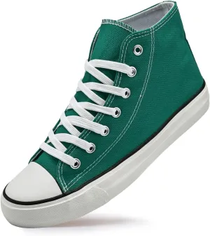 High Top Canvas Sneakers for Women Men Classic Lace Up Canvas Shoes Unisex Casual Tennis Comfortable Fashion Walking Shoes