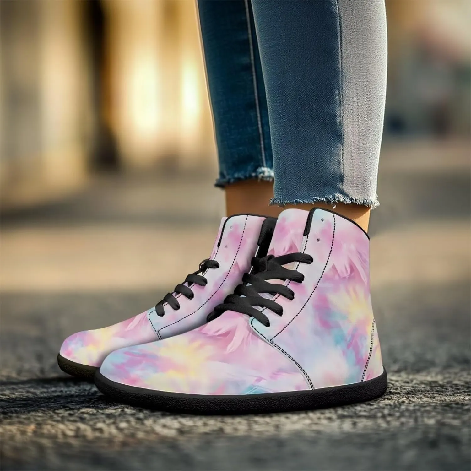 High Top Sneakers Women's Minimalist Barefoot Shoes | Zero Drop Sole | Wide Width Fashion Sneaker Size 36-48
