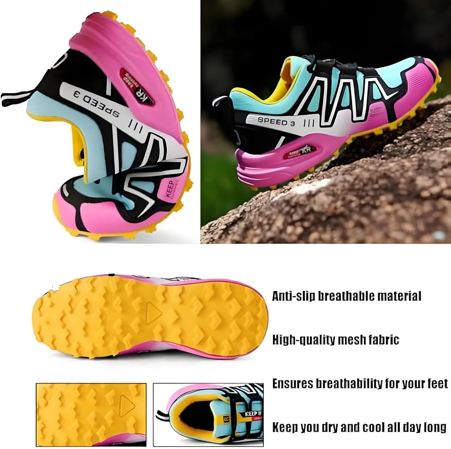 Hike Balance Shoes Women Men, 2025 New Orthopedic Pain-Relieving Walking Shoes, Comfort Outdoor Sneakers, Comfortable Breathable Non-Slip Slip-On Sneakers
