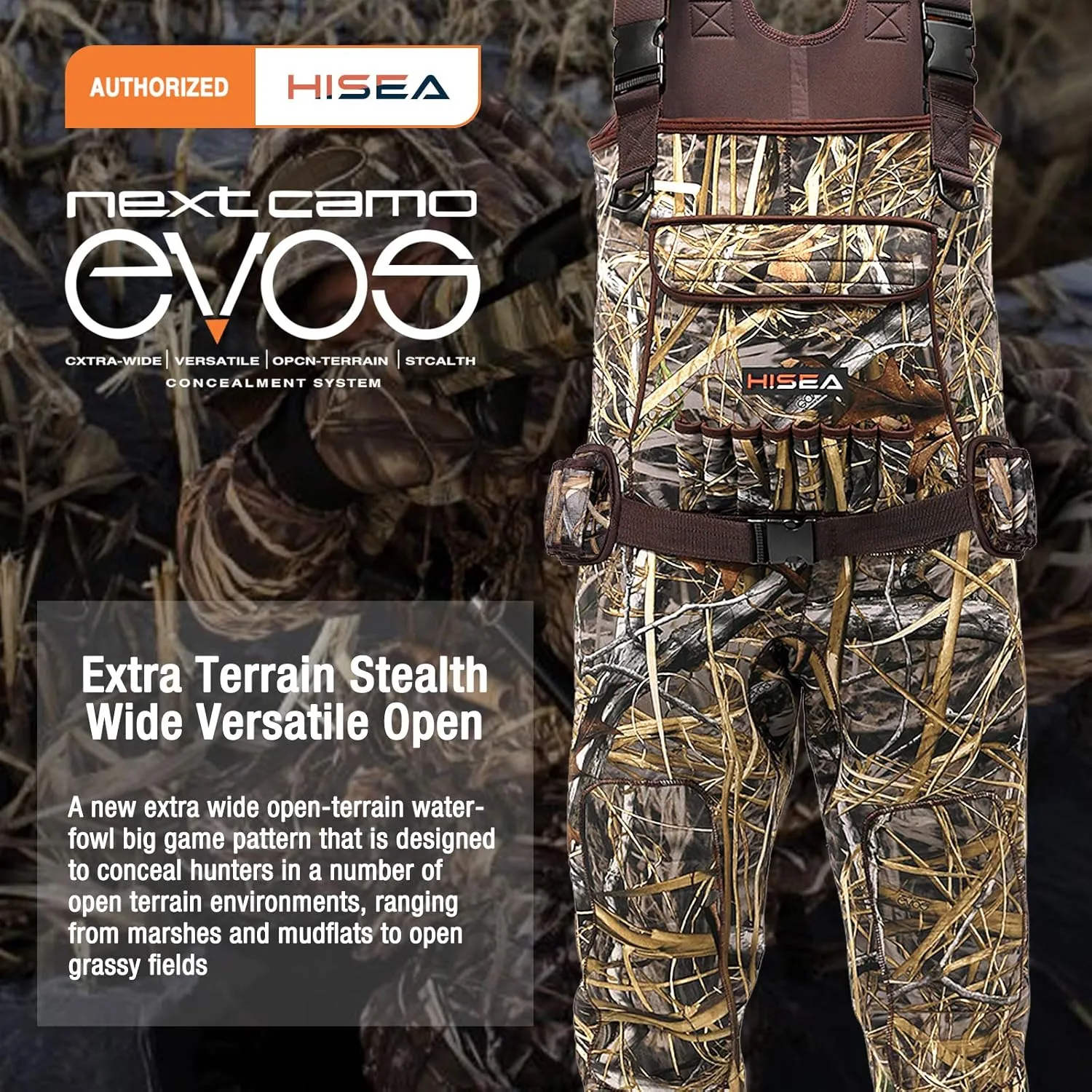 HISEA Chest Waders Neoprene Duck Hunting Waders for Men with 600G Insulated Boot Waterproof Camo Bootfoot Fishing Waders