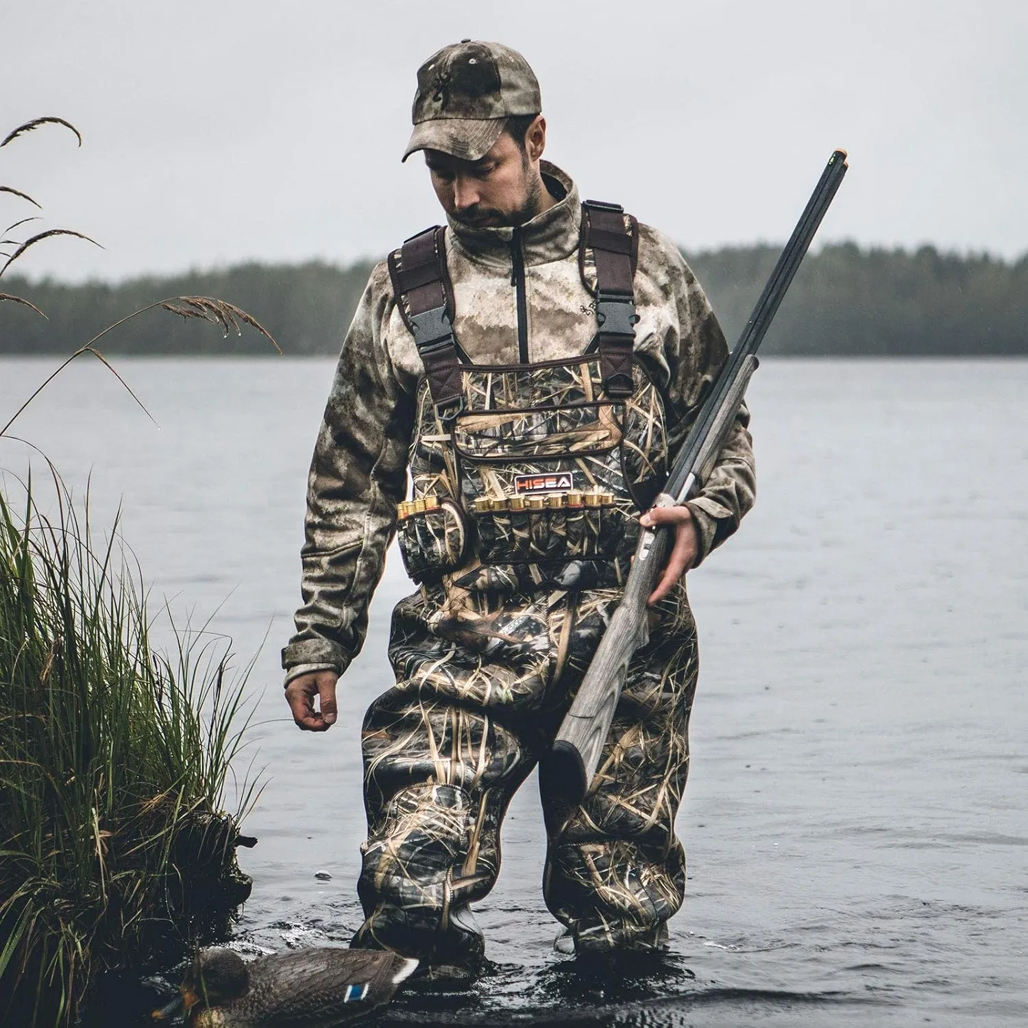 HISEA Chest Waders Neoprene Duck Hunting Waders for Men with 600G Insulated Boot Waterproof Camo Bootfoot Fishing Waders