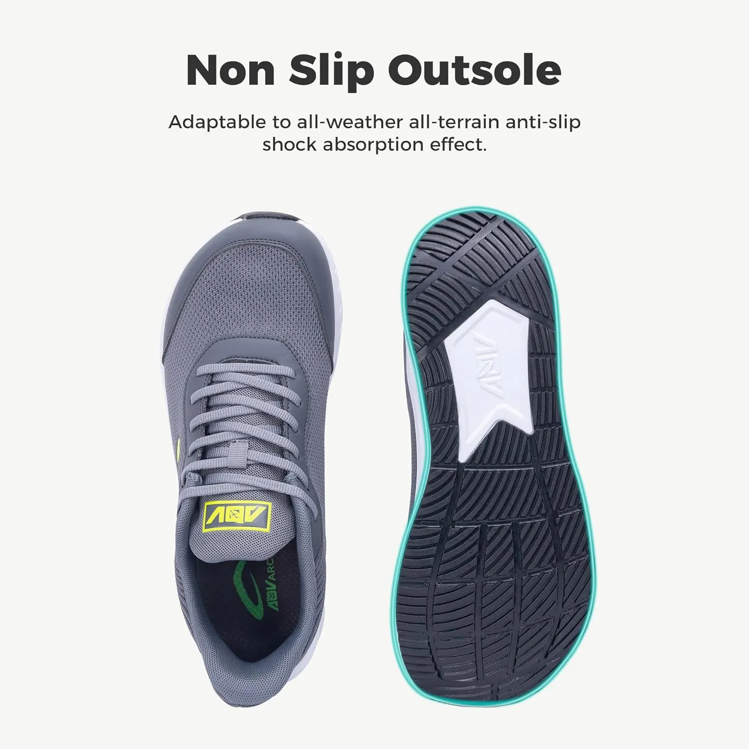 IIV Wide Toe Box Shoes for Men | Arch Support Walking Tennis Sneakers | Orthotic Shoes for Bunions, Plantar Fasciitis, Standing All Day