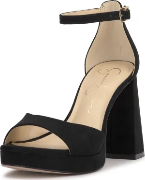 Jessica Simpson Womens Kaliah Shimmer Faux Suede Ankle Strap
