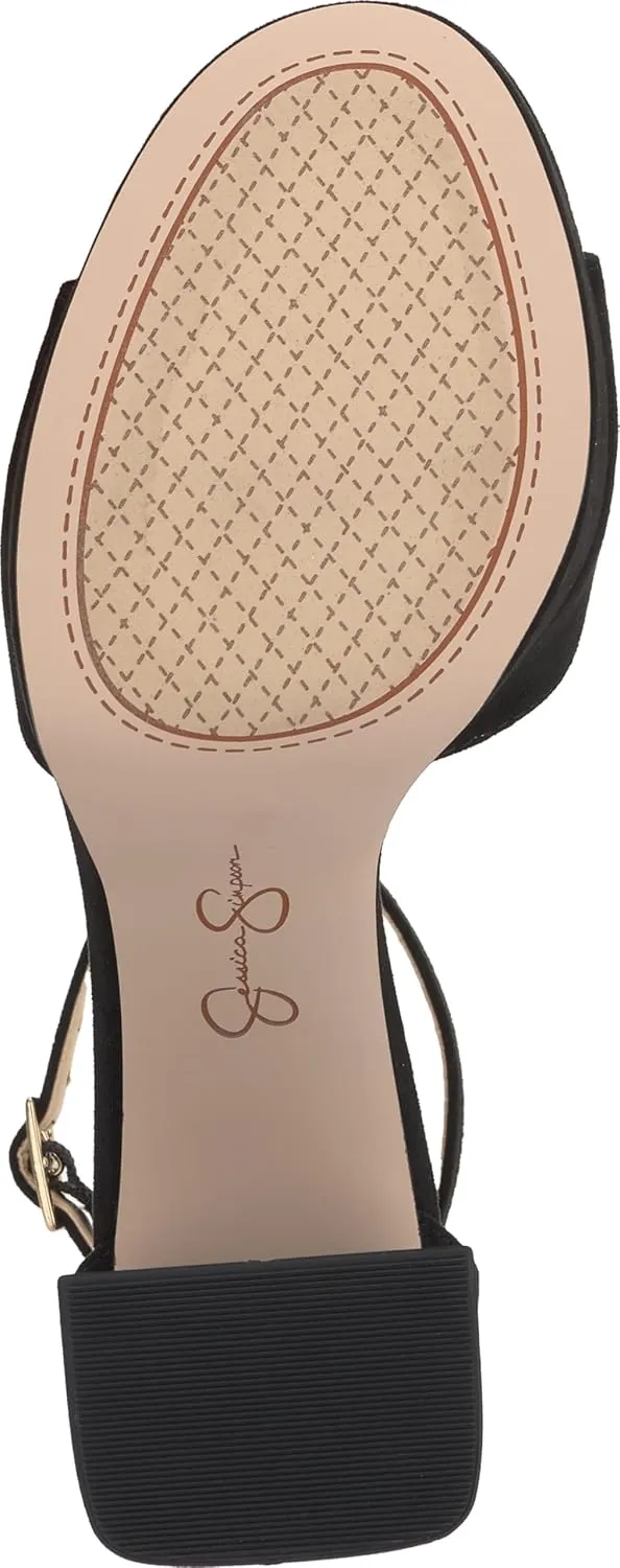 Jessica Simpson Womens Kaliah Shimmer Faux Suede Ankle Strap