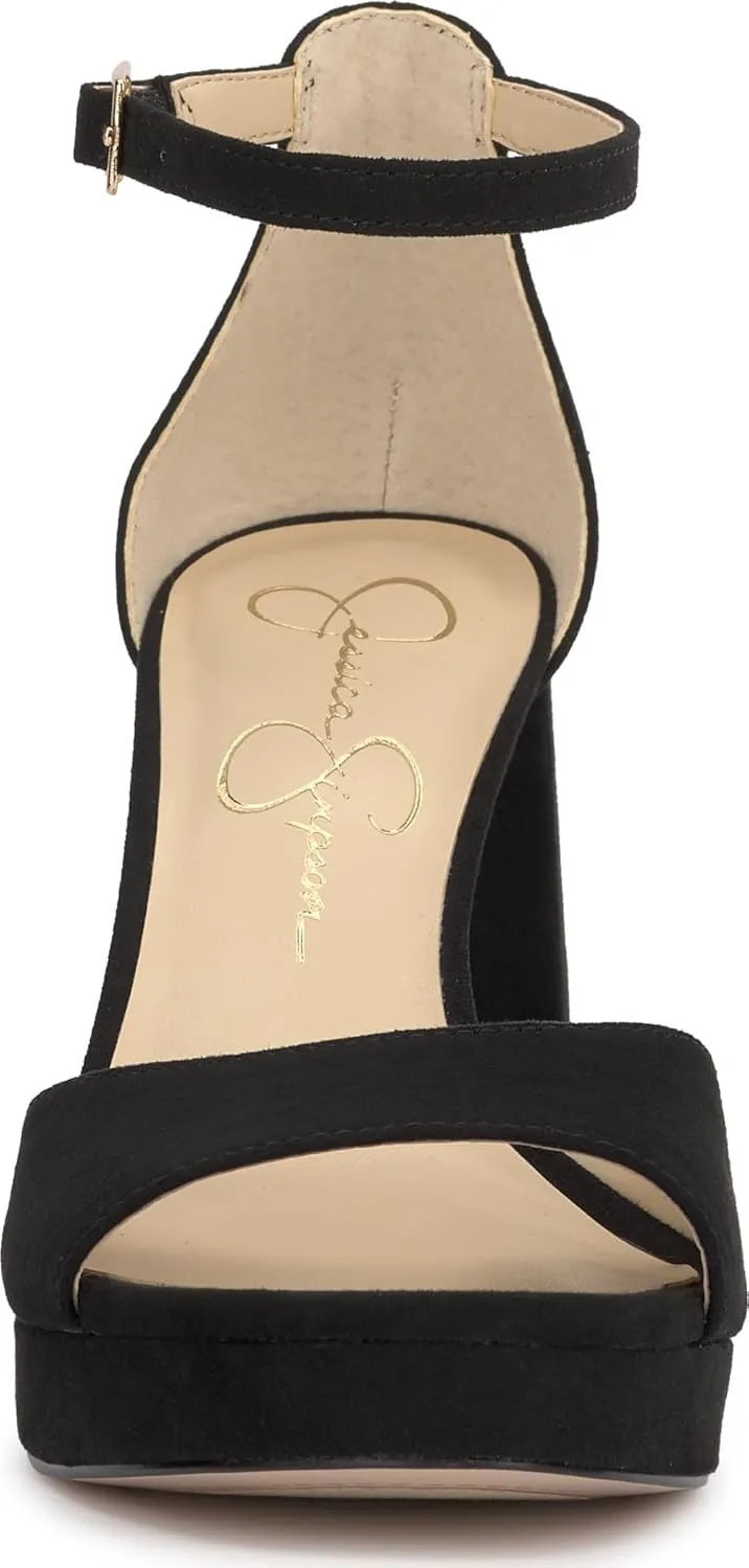 Jessica Simpson Womens Kaliah Shimmer Faux Suede Ankle Strap