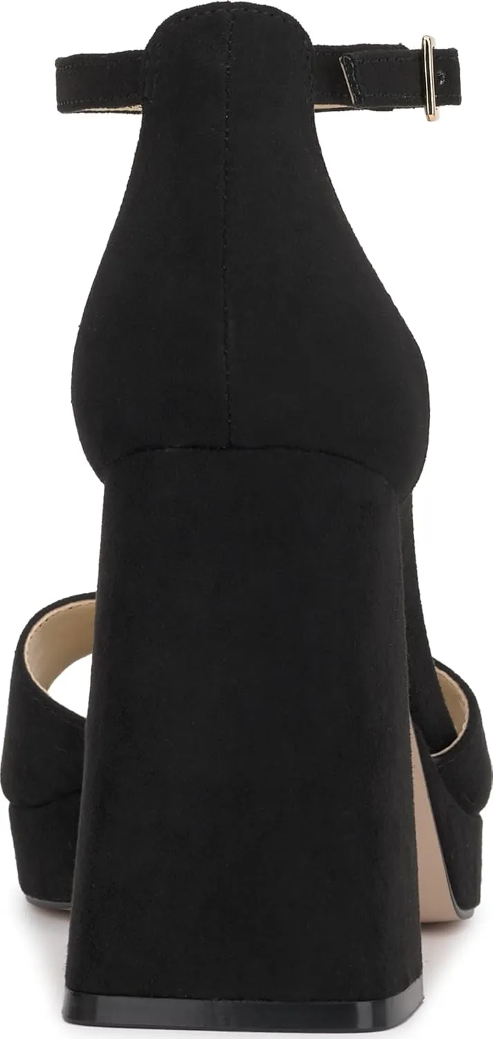Jessica Simpson Womens Kaliah Shimmer Faux Suede Ankle Strap
