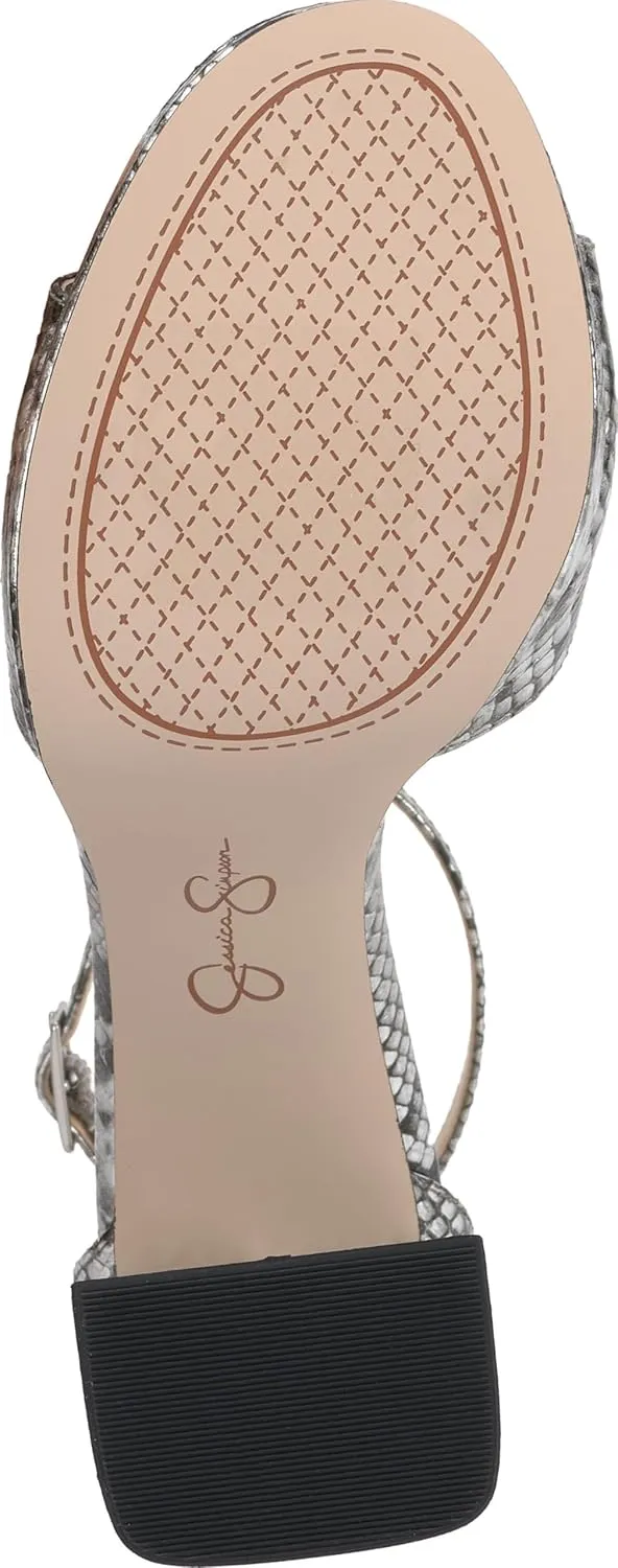 Jessica Simpson Womens Kaliah Shimmer Faux Suede Ankle Strap