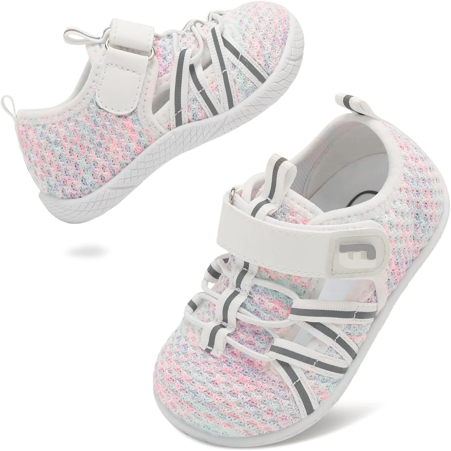 JOINFREE Toddler Sandals Boys Girls Breathable Closed Toe Water Beach Sandals Kids Wide Barefoot Summer Water Shoes Baby Walking Sneakers