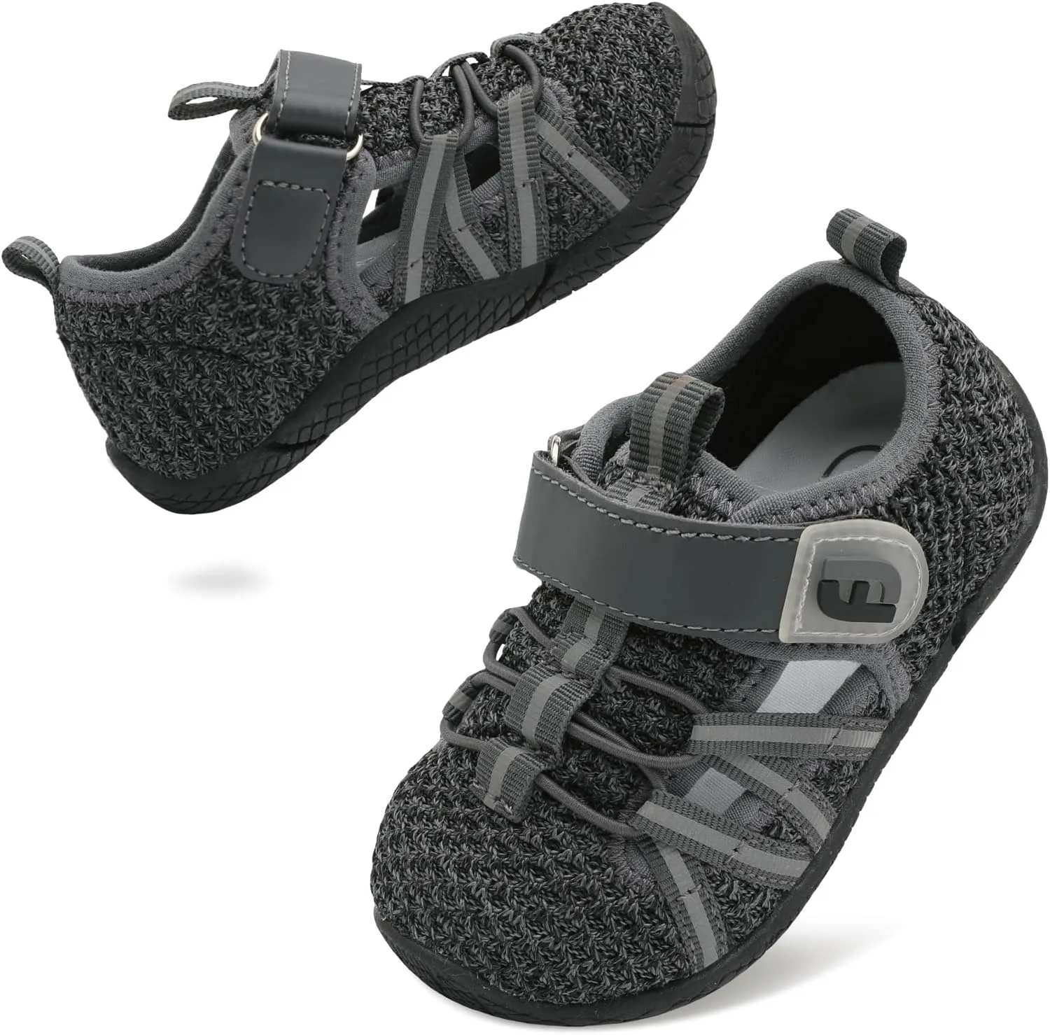 JOINFREE Toddler Sandals Boys Girls Breathable Closed Toe Water Beach Sandals Kids Wide Barefoot Summer Water Shoes Baby Walking Sneakers