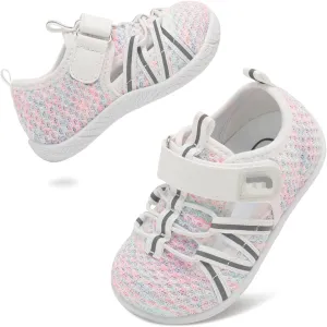 JOINFREE Toddler Sandals Boys Girls Breathable Closed Toe Water Beach Sandals Kids Wide Barefoot Summer Water Shoes Baby Walking Sneakers