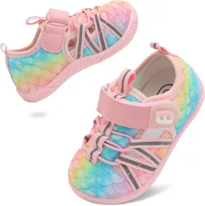 JOINFREE Toddler Sandals Boys Girls Breathable Closed Toe Water Beach Sandals Kids Wide Barefoot Summer Water Shoes Baby Walking Sneakers