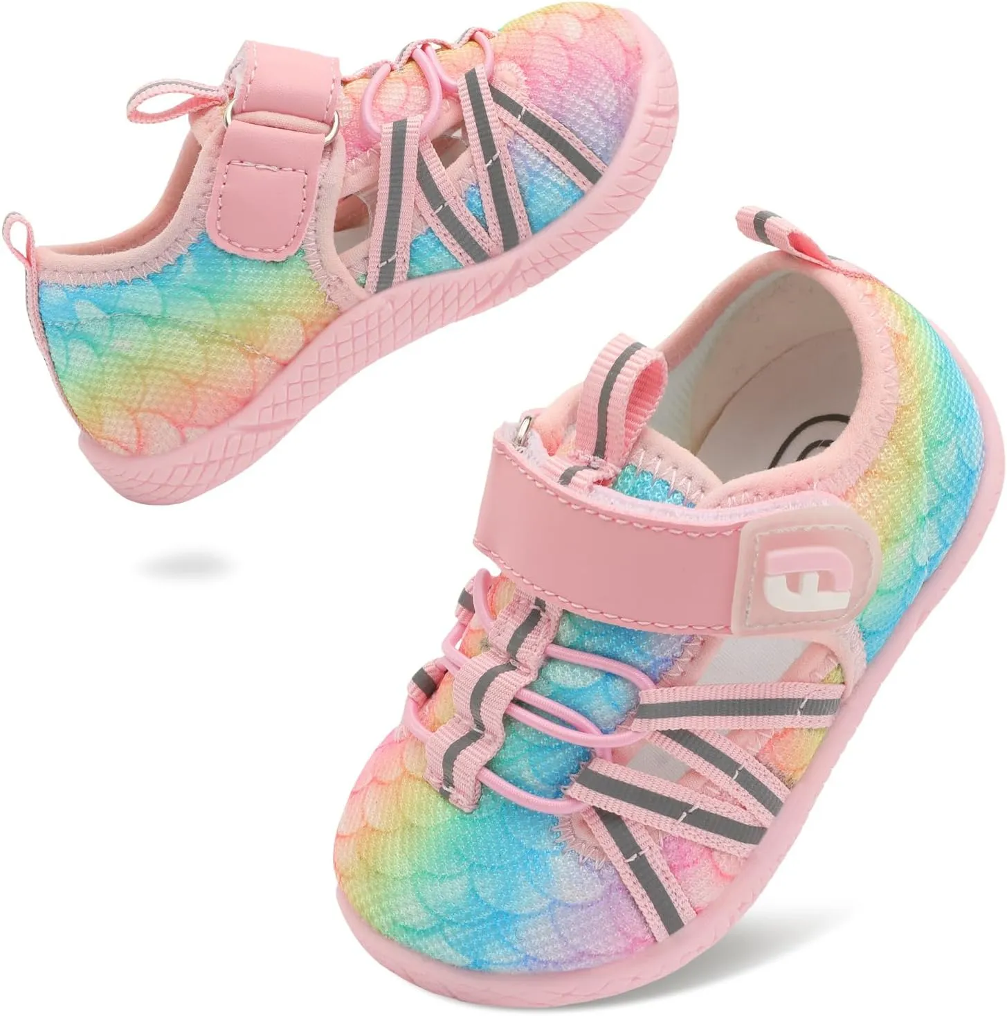 JOINFREE Toddler Sandals Boys Girls Breathable Closed Toe Water Beach Sandals Kids Wide Barefoot Summer Water Shoes Baby Walking Sneakers