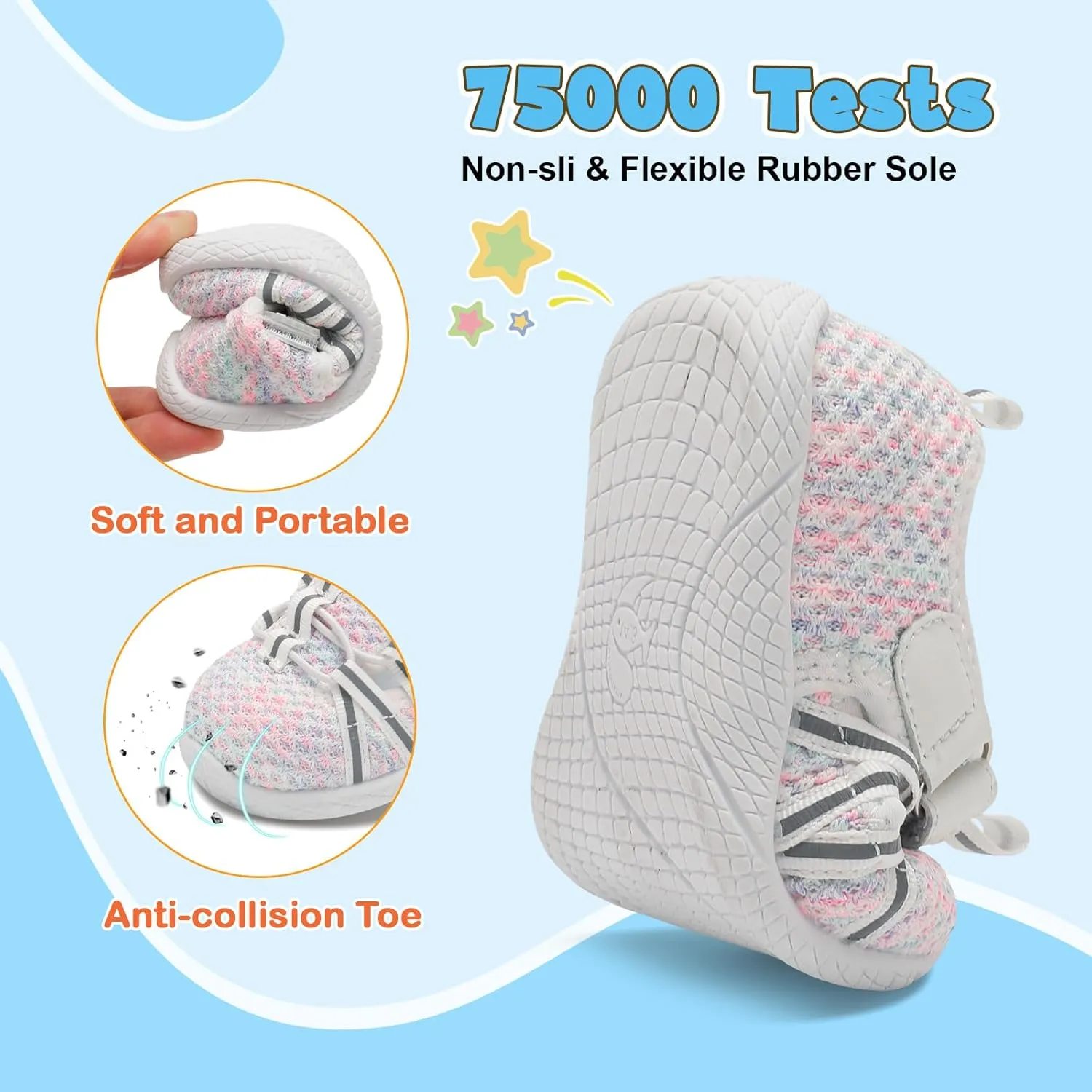 JOINFREE Toddler Sandals Boys Girls Breathable Closed Toe Water Beach Sandals Kids Wide Barefoot Summer Water Shoes Baby Walking Sneakers