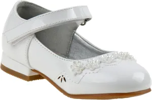 Josmo Girl's Dress Mary Jane Wedding Party Heels Ballerina Flower Shoes, Hook and Loop Buckle (Toddler