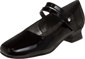 Josmo Girl's Dress Mary Jane Wedding Party Heels Ballerina Flower Shoes, Hook and Loop Buckle (Toddler