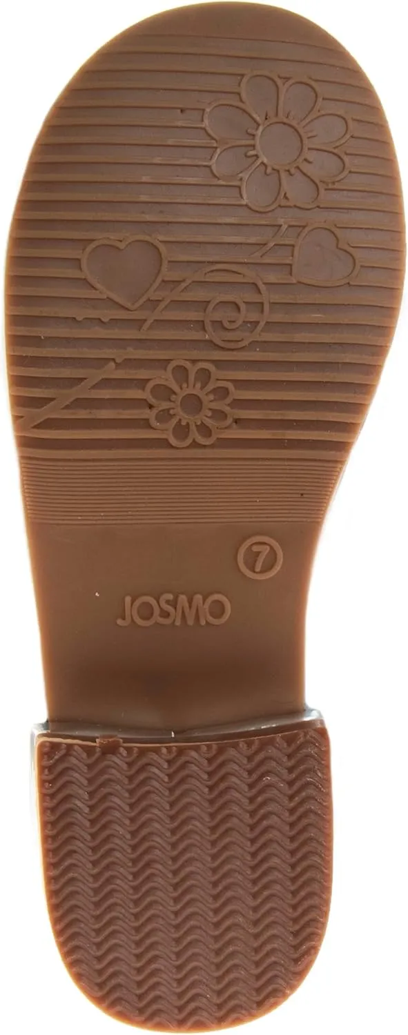 Josmo Girl's Dress Mary Jane Wedding Party Heels Ballerina Flower Shoes, Hook and Loop Buckle (Toddler