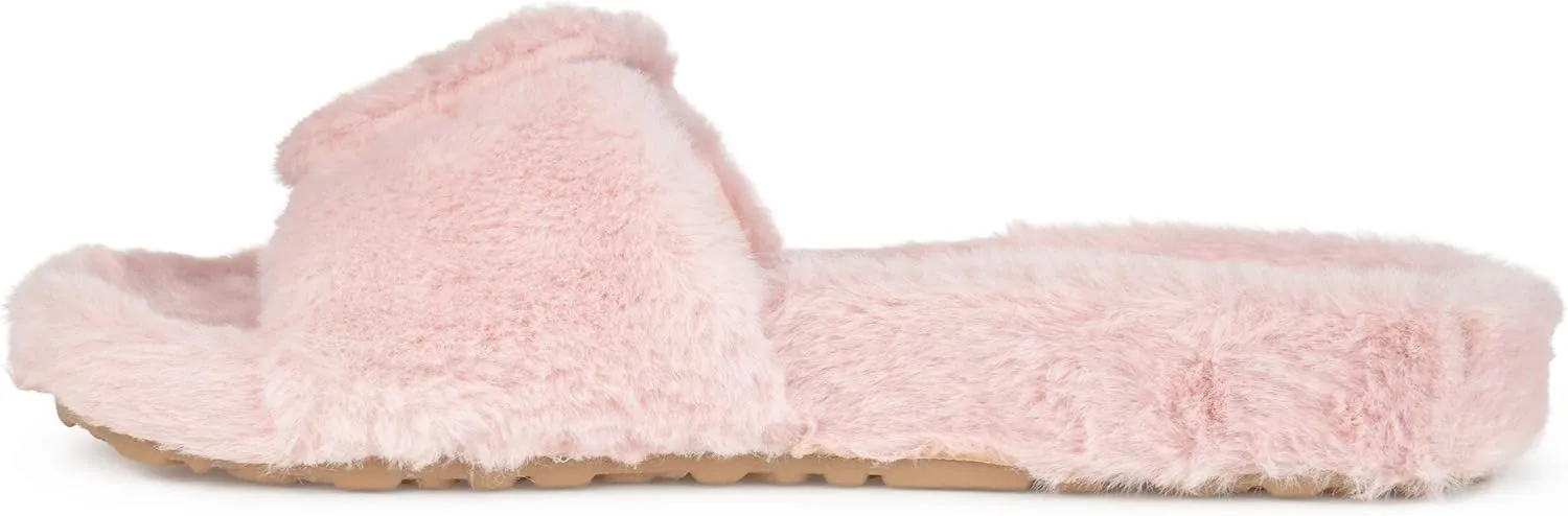 Journee Women's Faux Fur Shadow Slippers