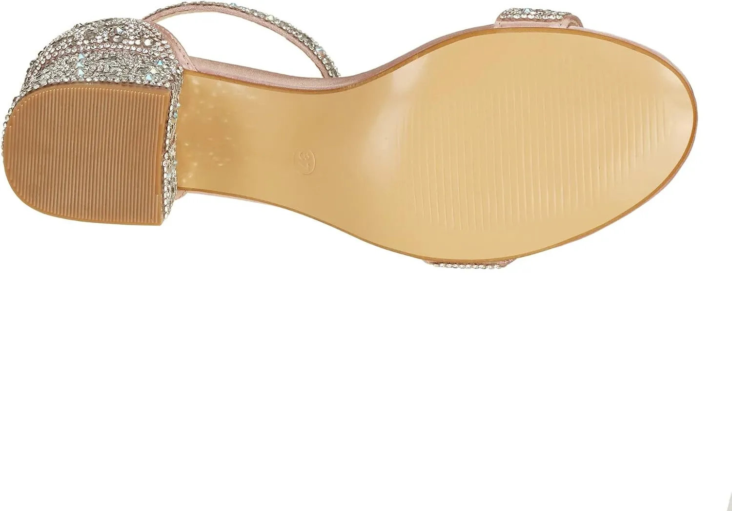J's.o.l.e Women's Sparkly Open Toe Low Block Heel Rhinestone Dress Sandals Wedding Shoes for Bride