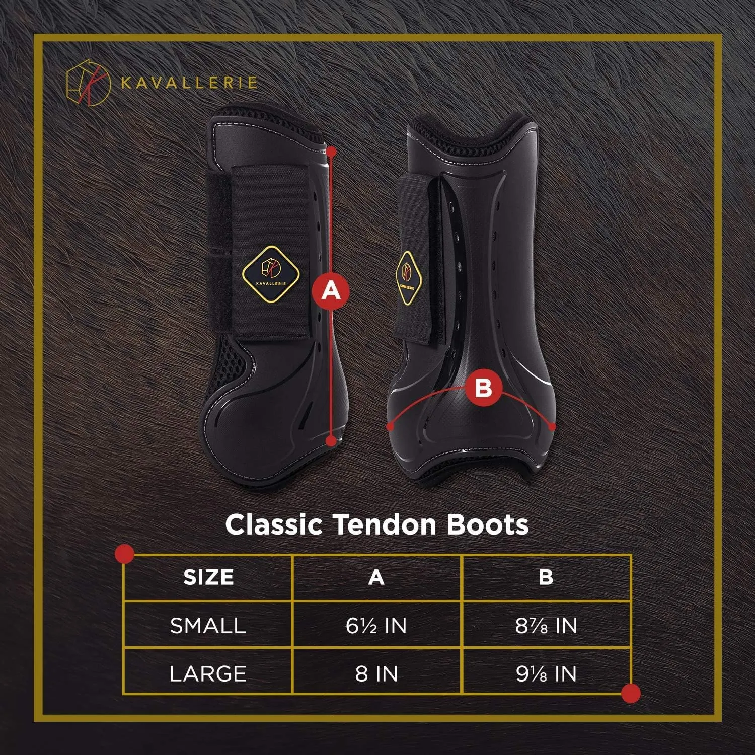Kavallerie Classic Tendon Boots, Impact-Absorbing Material, Breathable & Evenly Distribute Pressure, Protect Tendon and Ligaments, Anti-Slip, Anti- Sore and Moisture Repellant Show Jumping Boots